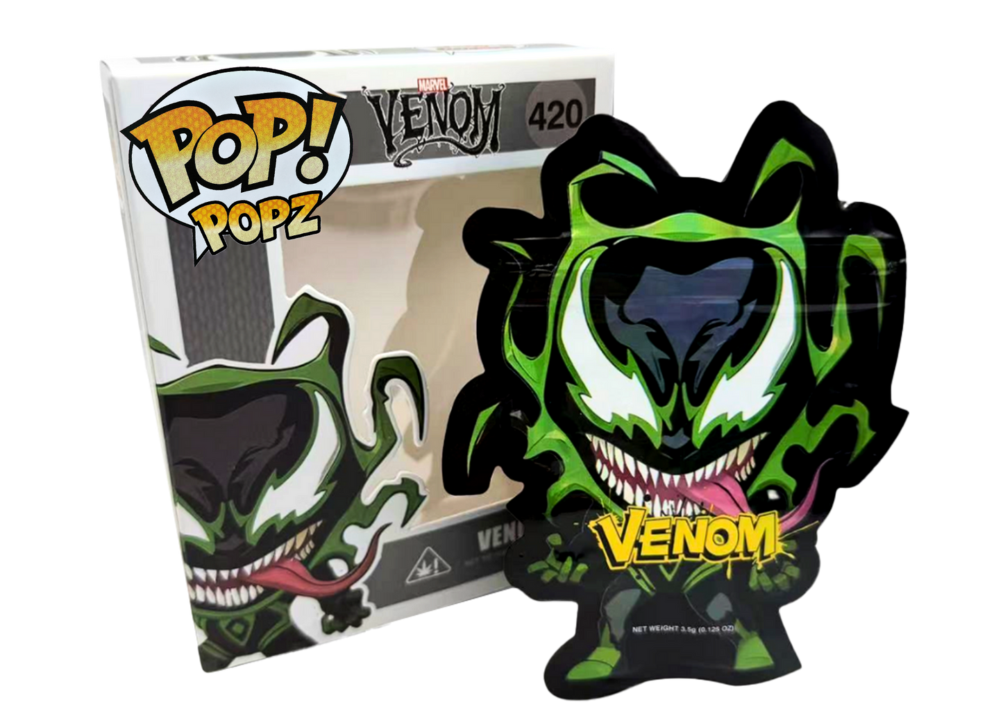 3.5g Mylar Bag with Window Box - POP Venom 420 (25 Bags+25Boxes)