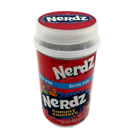 Mylar Bags, herb Mylar Bags, Where to buy mylar bags, Custom mylar bags near me, Mylar Bags Wholesale. Kush Pop 3.5g Nerdz Gummy Clusters Push-Up Jar