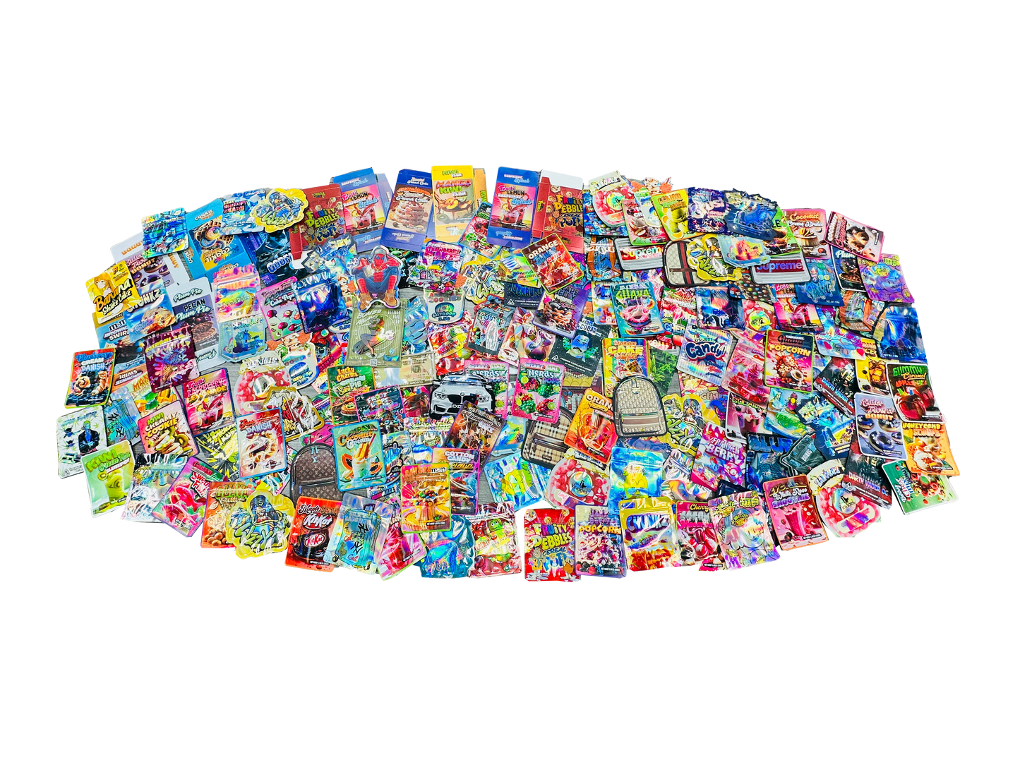 100-Count Mystery Mix 3.5 Mylar Bags – Random Assorted Designs, Shapes & Styles Variety Bundle