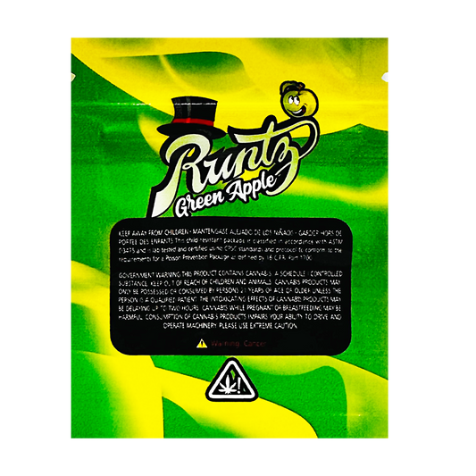 1g Exotic Mylar Bag - Runtz Green Apple (100 Count)