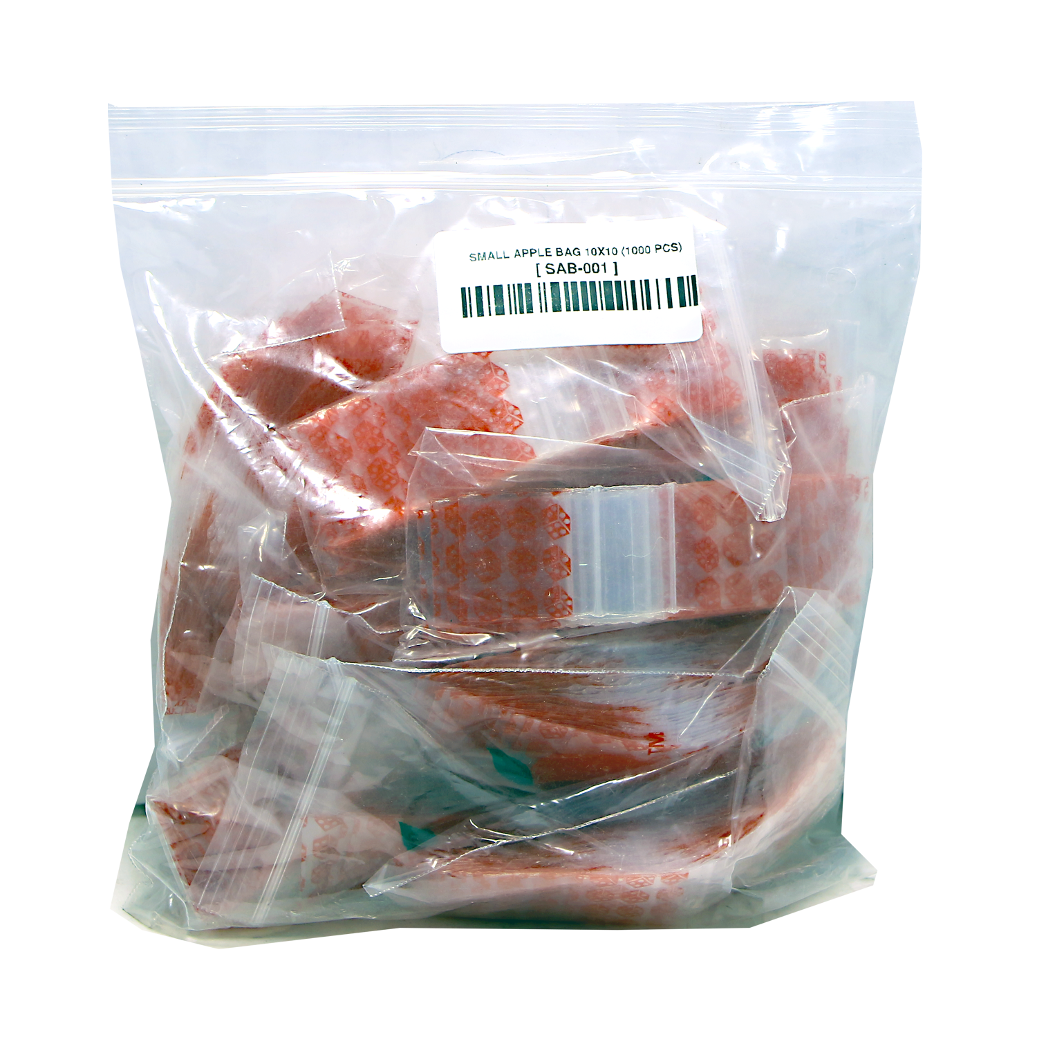 Mylar Bags, herb Mylar Bags, Where to buy mylar bags, Custom mylar bags near me, Mylar Bags Wholesale. Apple Bags. Clear plastic bag filled with red and white food items on a white background