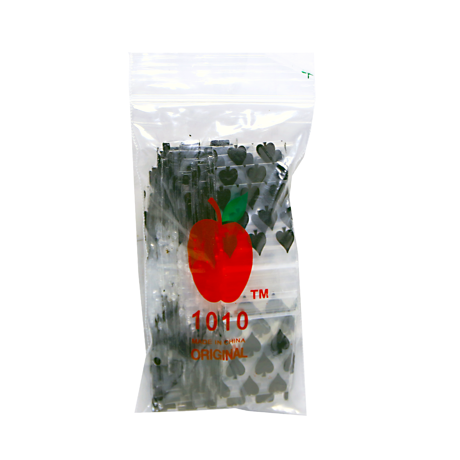 Mylar Bags, herb Mylar Bags, Where to buy mylar bags, Custom mylar bags near me, Mylar Bags Wholesale. Apple Bags. Bag of black pens with a red apple logo and '1010' text on a white background