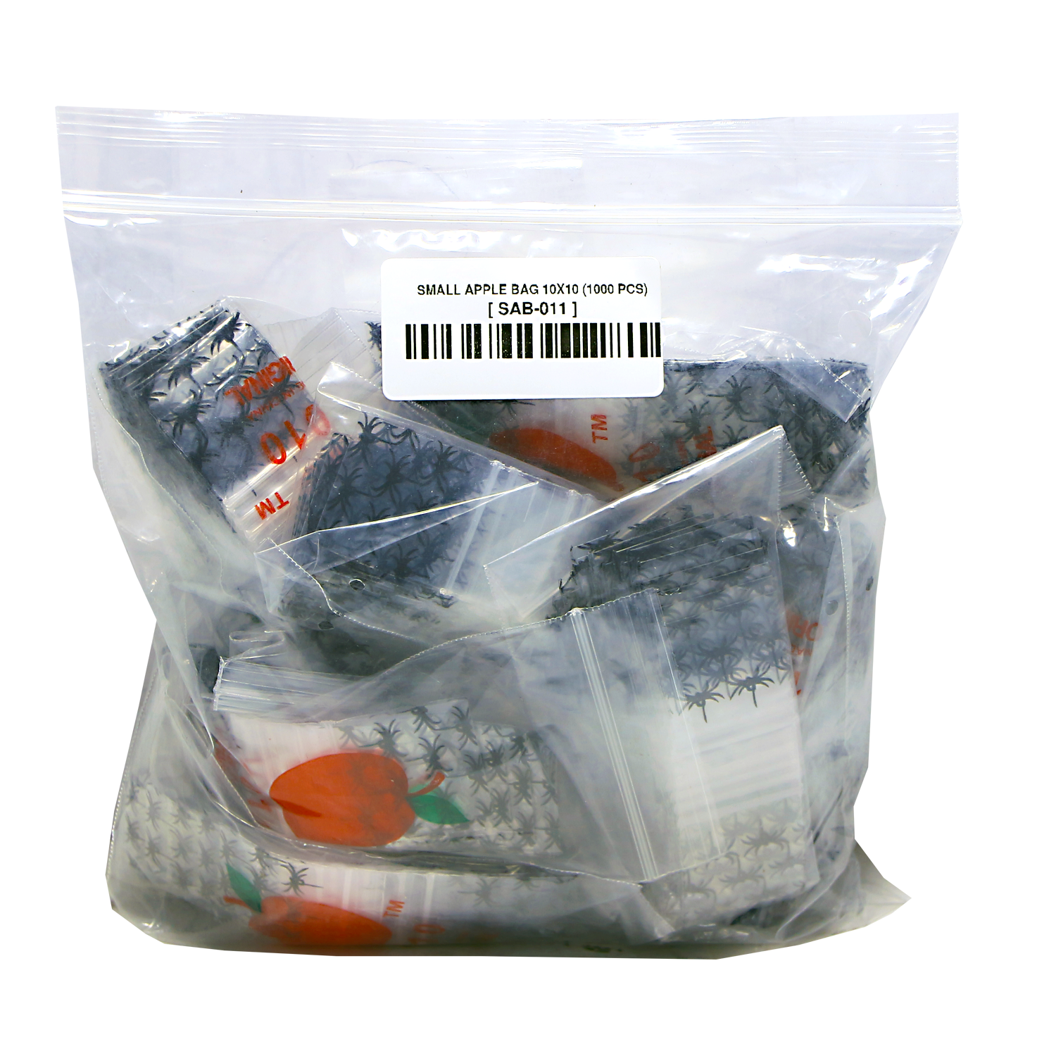 Mylar Bags, herb Mylar Bags, Where to buy mylar bags, Custom mylar bags near me, Mylar Bags Wholesale. Apple Bags. Clear plastic bag with small items inside on a white background