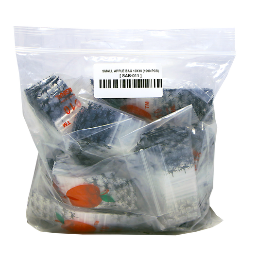 Mylar Bags, herb Mylar Bags, Where to buy mylar bags, Custom mylar bags near me, Mylar Bags Wholesale. Apple Bags. Clear plastic bag with small items inside on a white background