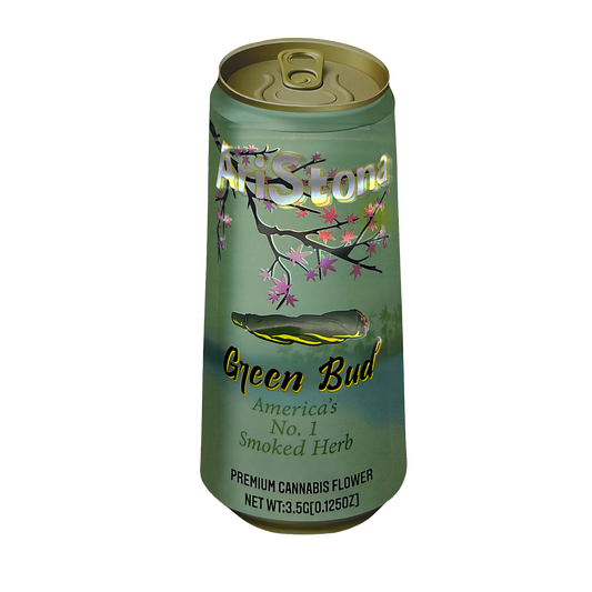 3.5g Shaped Mylar Bag - Aristona Green Bud (50 Count)