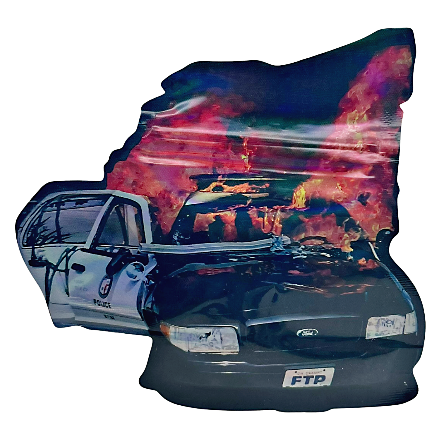 Mylar bag 3.5g, herb Mylar Bags, Where to buy mylar bags, Custom mylar bags near me, Mylar Bags Wholesale. Decorative pillow shaped like a police car with a fiery background