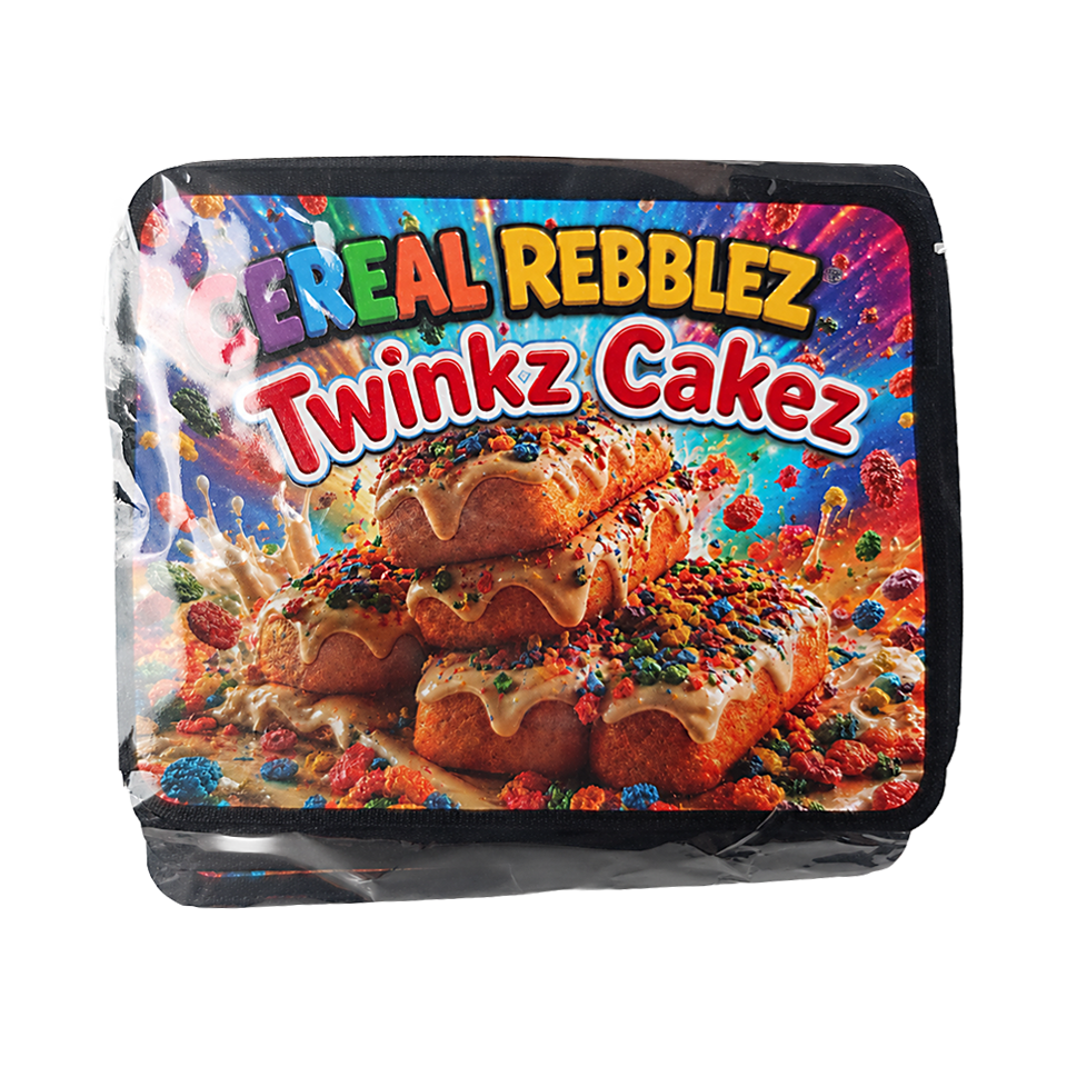 32 Pack – 7g Exotic Thick Sticker Mylar Bags – Premium Smell Proof - Cereal Rebblez Twinkz Cakez
