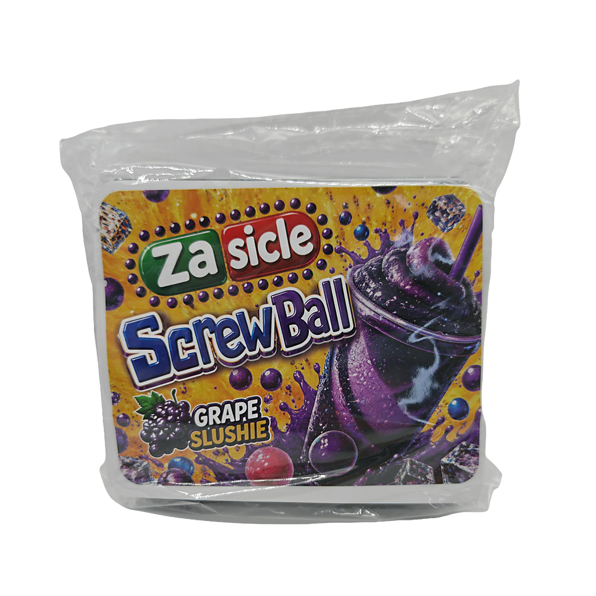 32 Pack – 7g Exotic Thick Sticker Mylar Bags – Premium Smell Proof - Za Sicle Screwball Grape Slushie