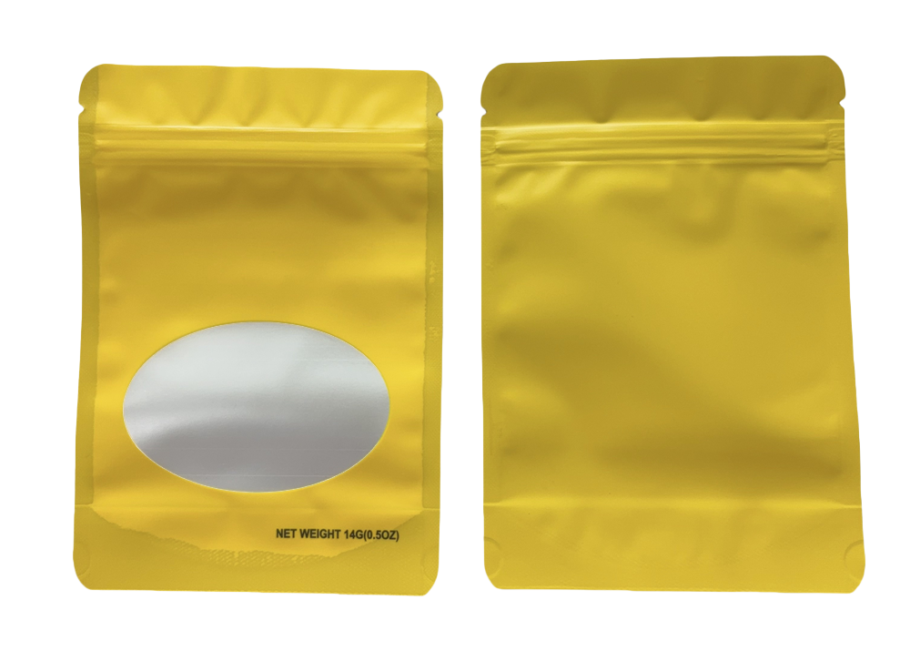 14g Solid Color Mylar Storage Bag - Gold (50 Count)