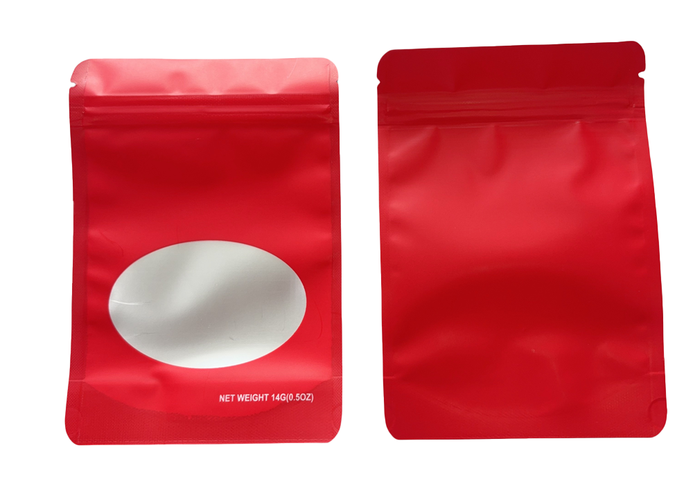 14g Solid Color Mylar Storage Bag - Red (50 Count)