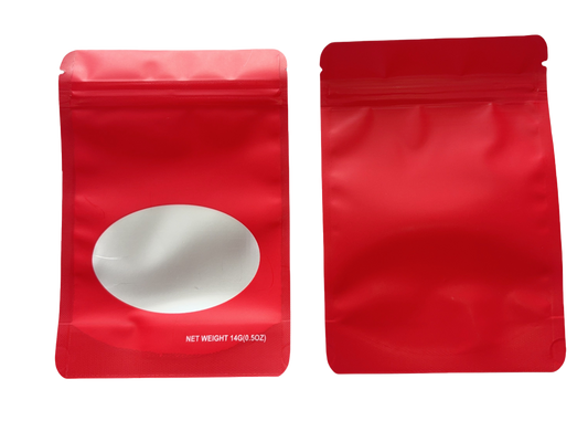 14g Solid Color Mylar Storage Bag - Red (50 Count)