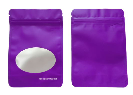 14g Solid Color Mylar Storage Bag - Purple (50 Count)