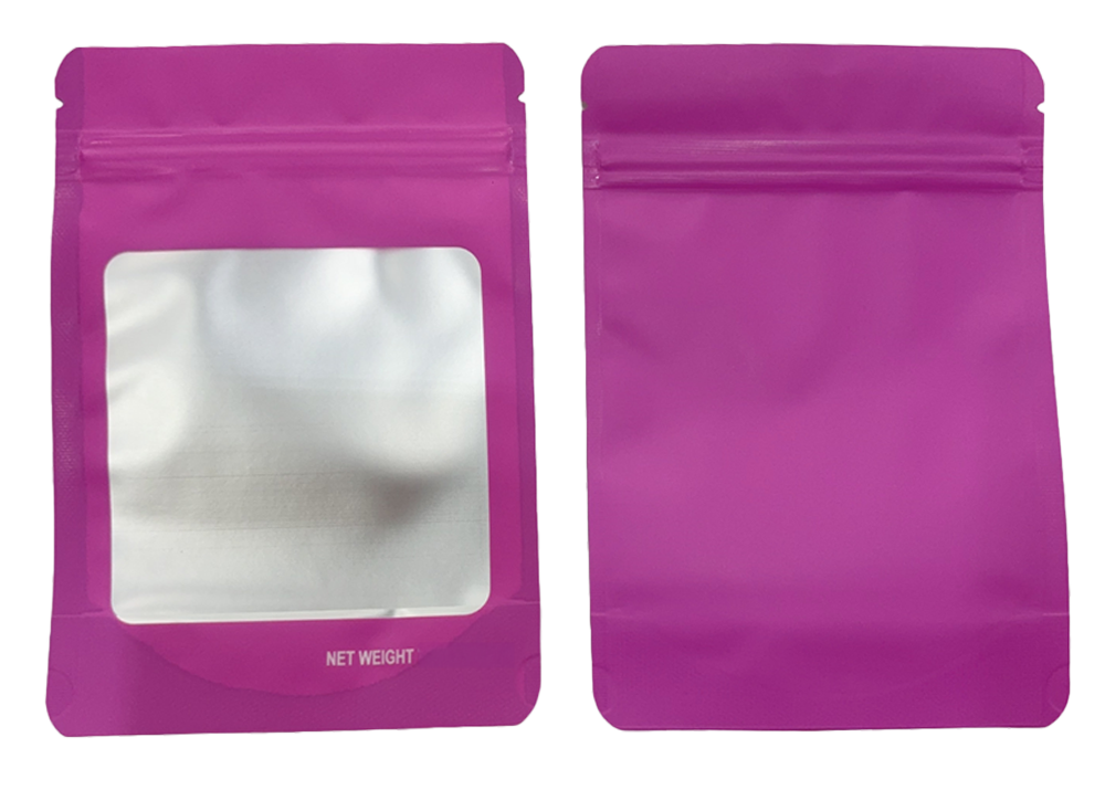 14g Solid Color Window Mylar Storage Bag - Pink (50 Count)