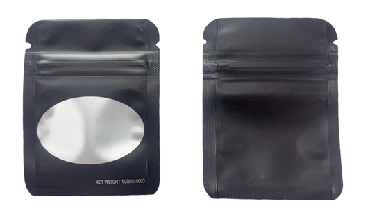 1g Solid Color Mylar Storage Bag - Grey (100 Count)