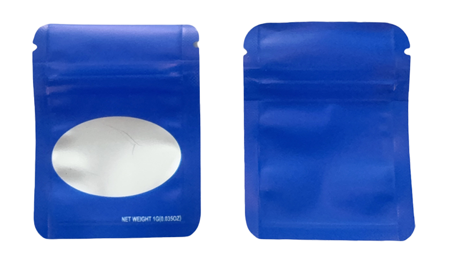 1g Solid Color Mylar Storage Bag - Blue (100 Count)