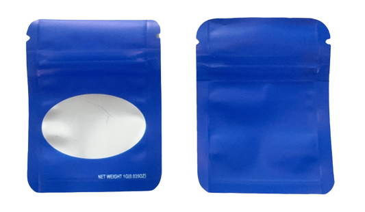1g Solid Color Mylar Storage Bag - Blue (100 Count)