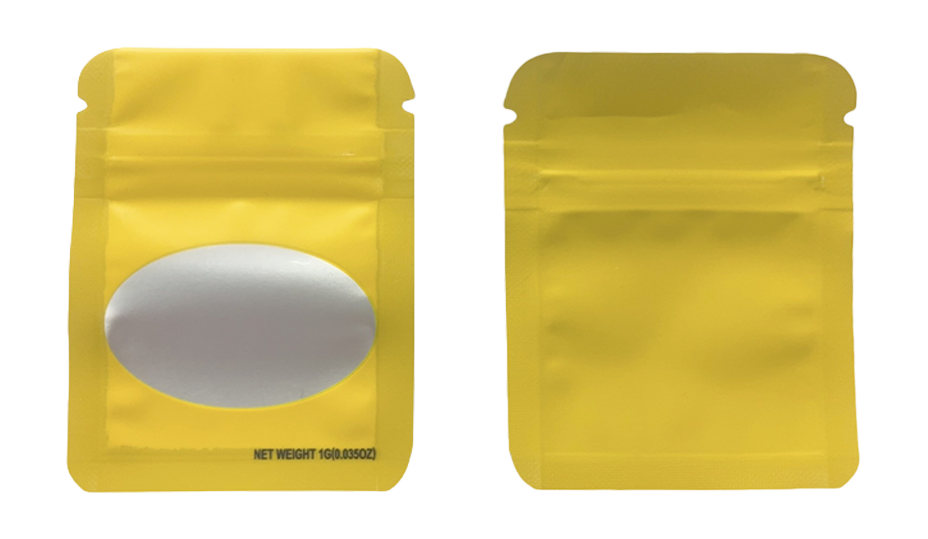 1g Solid Color Mylar Storage Bag - Gold (100 Count)