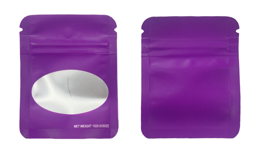 1g Solid Color Mylar Storage Bag - Purple (100 Count)