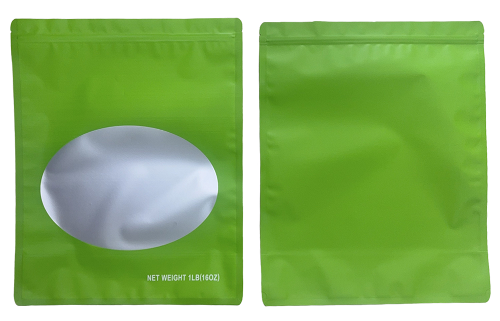 1lb Solid Color Mylar Storage Bag - Green (25 Count)