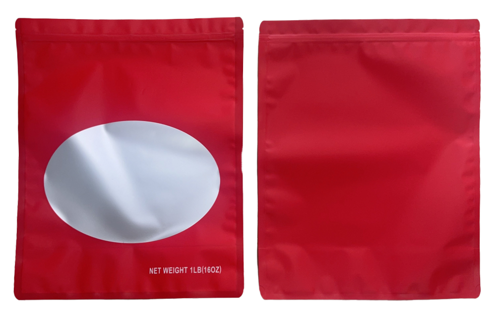 1lb Solid Color Mylar Storage Bag - Red (25 Count)