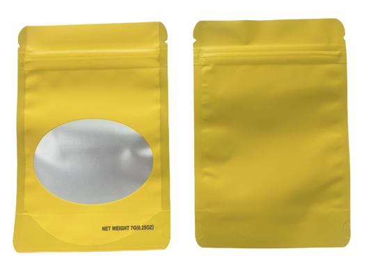 7g Solid Color Mylar Storage Bag - Gold (50 Count)