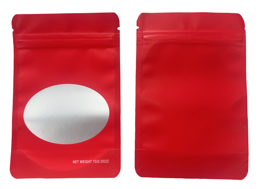 7g Solid Color Mylar Storage Bag - Red (50 Count)