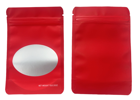 7g Solid Color Mylar Storage Bag - Red (50 Count)