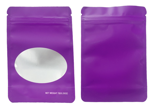 7g Solid Color Mylar Storage Bag - Purple (50 Count)