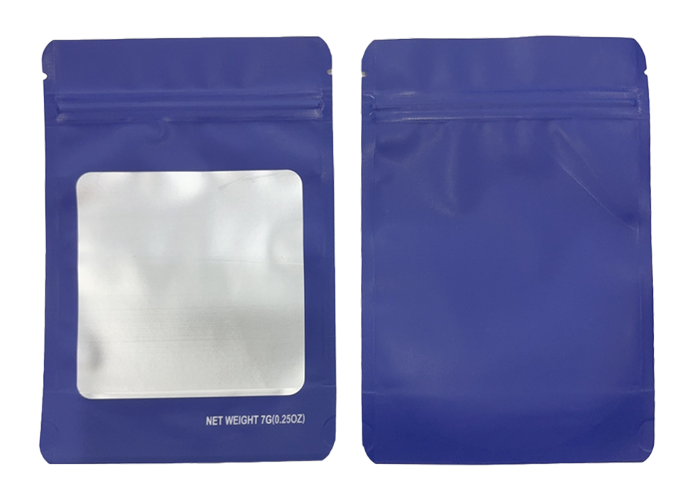 7g Solid Color Window Mylar Storage Bag - Purple (50 Count)