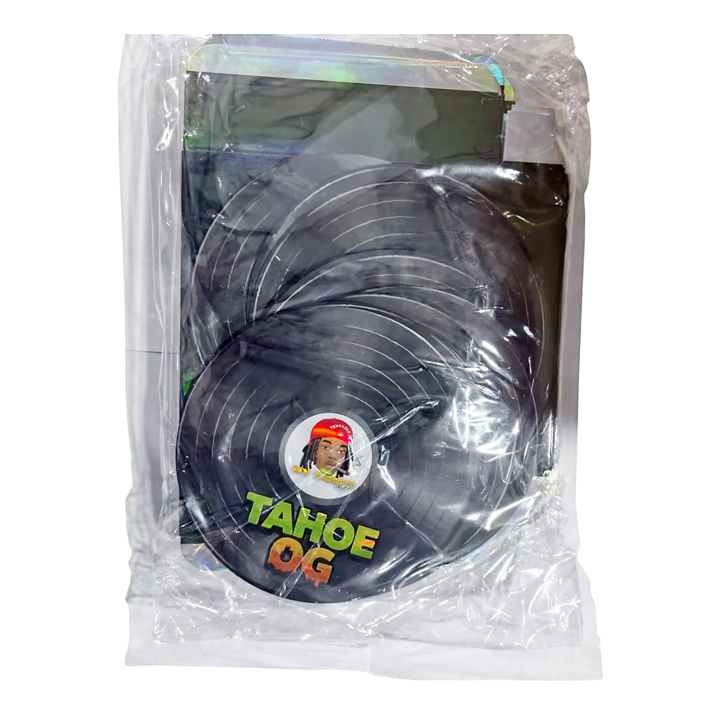 12 Pack – 3.5g Vinyl Record Style Mylar Bags with Matching Boxes - Tahoe OG
