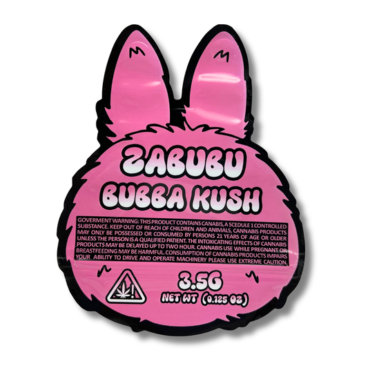 3.5g Shaped Mylar Bag - Pink Zabubu (50 Count)