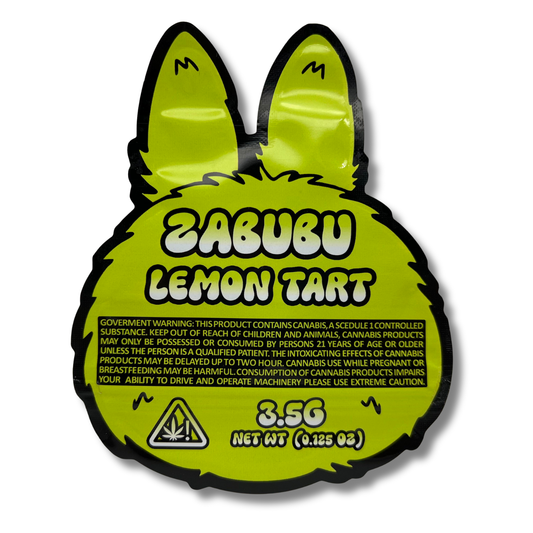 3.5g Shaped Mylar Bag - Lime Green Zabubu (50 Count)