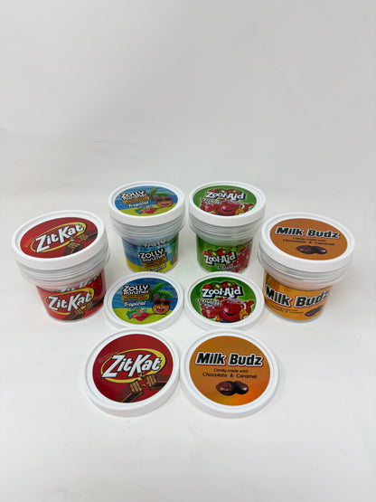 12 Pack - Ice Cream Pint Style Containers with Lids, Wrap Labels & Display Boxes (Style 002) Zool-Aid-Milk Budz-ZitKat-Zolly Ranzher