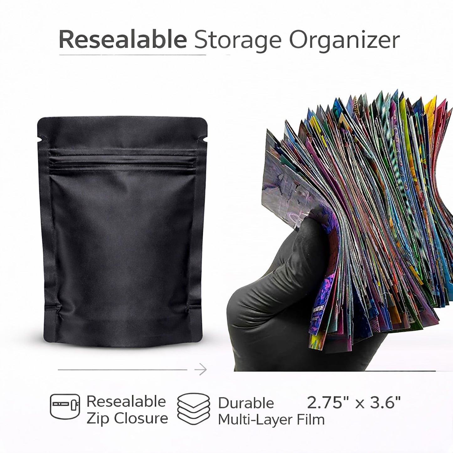 100 Pack – 1g Exotic - CMB - Mylar Bags Resealable Foil Packaging Pouches - Gorilla Skittles