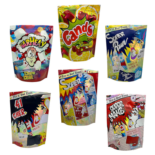 25 Pack - Decorative Foil Packaging Pouches – Handbag-Style & Custom Shape Designs – 6 Style Options