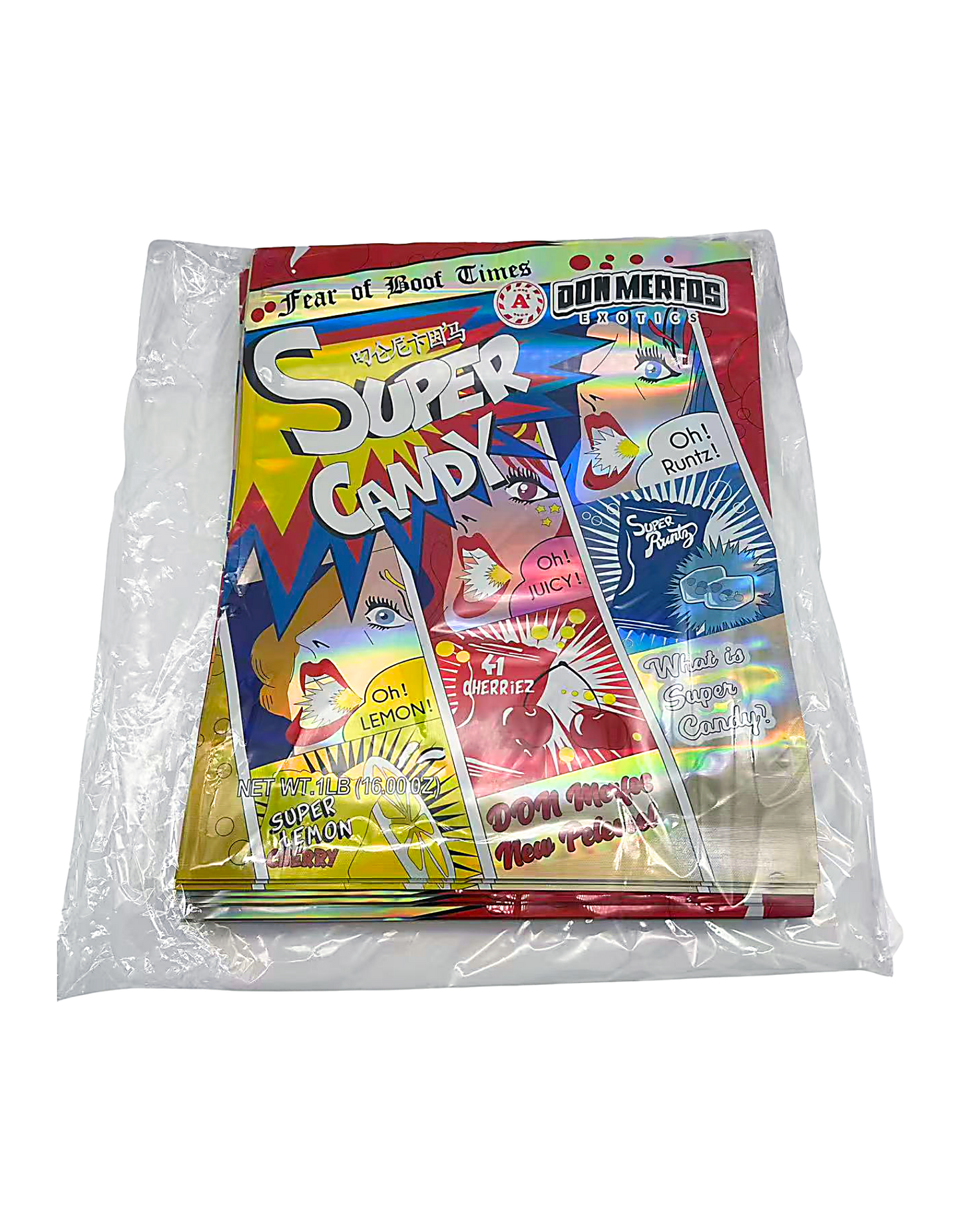 25 Count 15" - 12" LB Size Mylar Bags  Super Candy