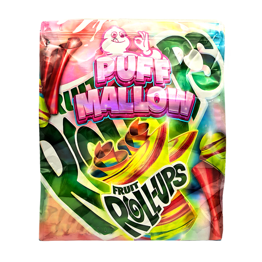 12 Pack – 1lb Exotic Mylar Bags - Puff Mallow - Sour Belts