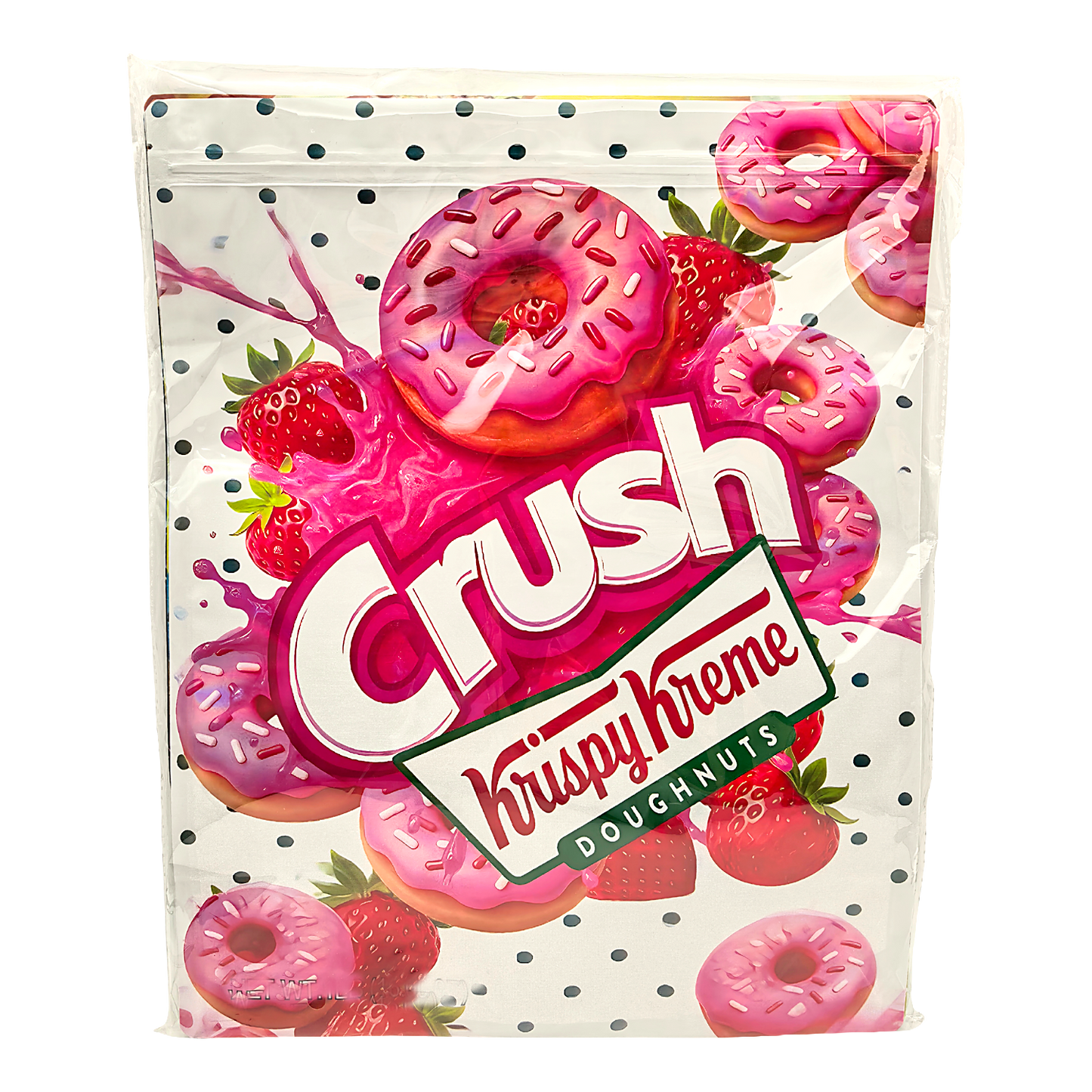 25 Pack – 1lb Exotic Mylar Bags - Crush - Krispy Kreme (Strawberry Donut)