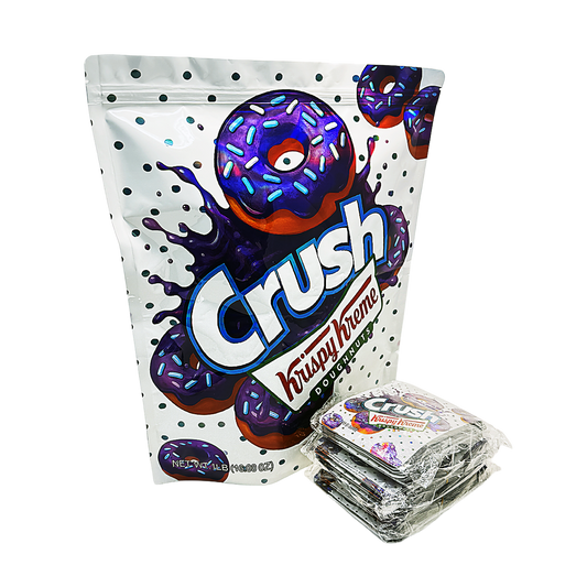 1 Pack 1lb Mylar Bag + 128 Matching 3.5g Mylar Bags – Matching Design Bundle - Crush Blueberry