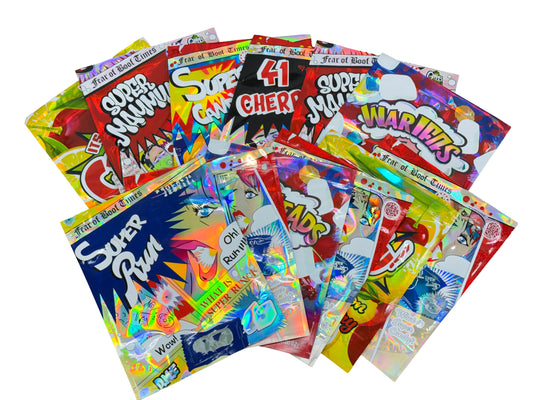 1 lb -12 Mylar Bags Mystery Bundle Pack – Assorted Designs