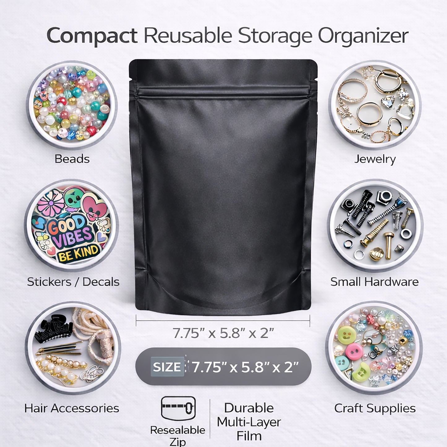 50 Pack 28g Large (6" x 8") Resealable Storage Mylar Pouches Mystery Bundle - Assorted Designs
