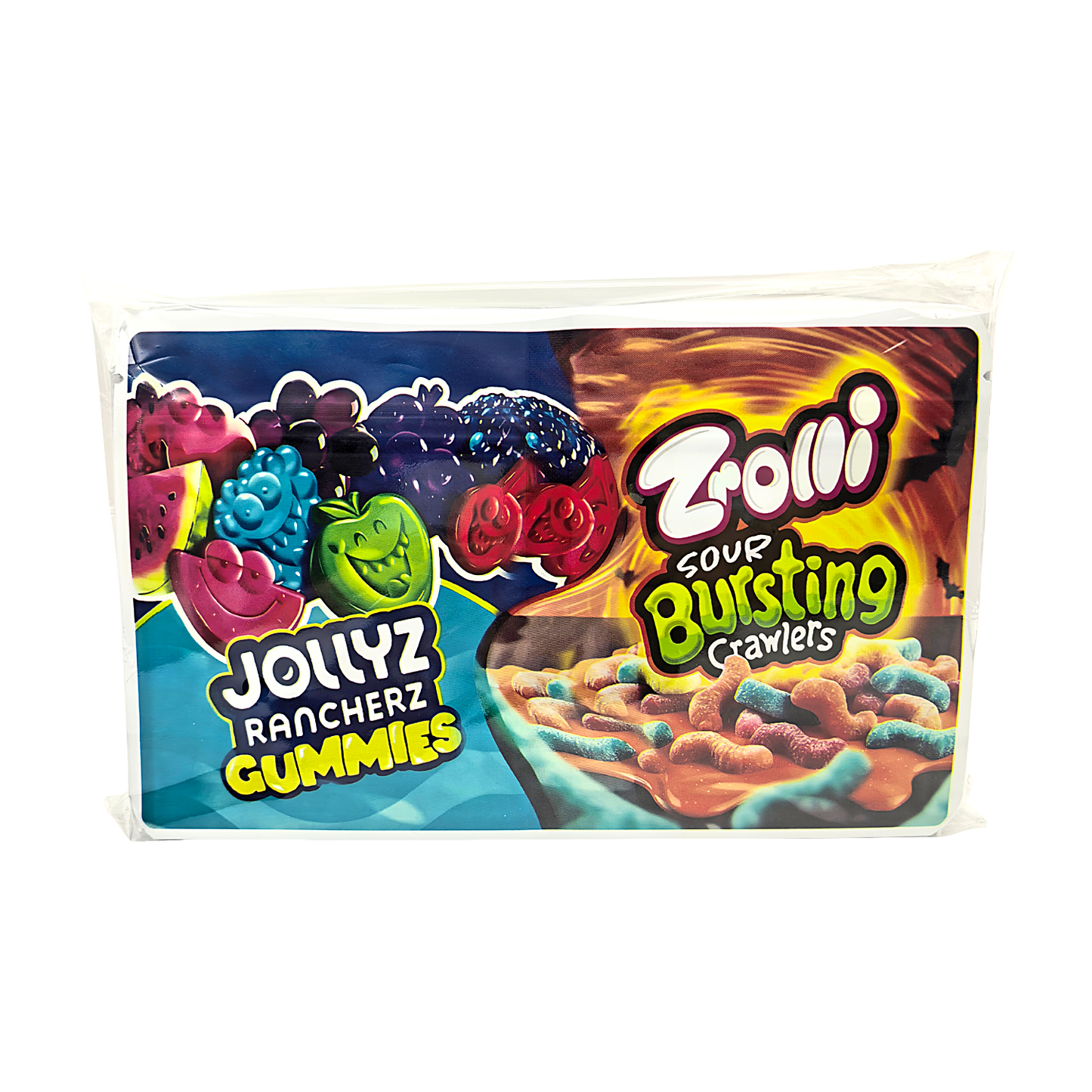 50 Pack - 3.5g (2IN1) Split Dual Graphic Mylar Bags  - Jollyz & Trolli
