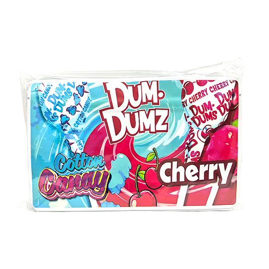50 Pack - 3.5g (2IN1) Split Dual Graphic Mylar Bags  - Dum Dumz & Cherry