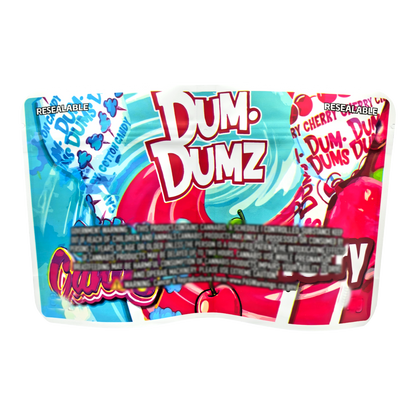 50 Pack - 3.5g (2IN1) Split Dual Graphic Mylar Bags  - Dum Dumz & Cherry