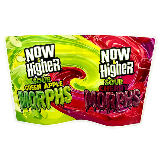 50 Pack - 3.5g (2IN1) Split Dual Graphic Mylar Bags  - Now Higher & Morphs