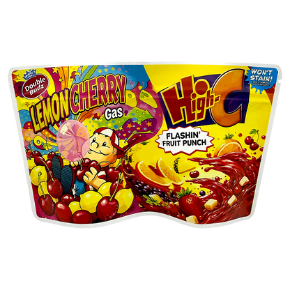 50 Pack - 3.5g (2IN1) Split Dual Graphic Mylar Bags  - Lemonheads & Hawaiian Punch