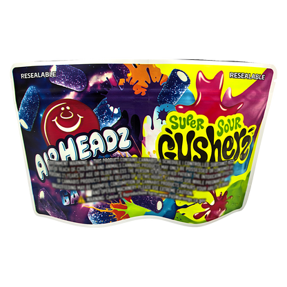 50 Pack - 3.5g (2IN1) Split Dual Graphic Mylar Bags  - Airheadz & Gushers