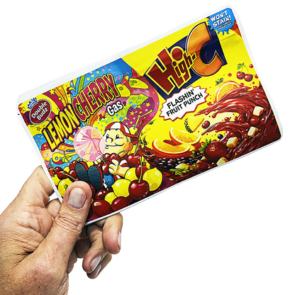 50 Pack - 3.5g (2IN1) Split Dual Graphic Mylar Bags - Mix Assorted Designs