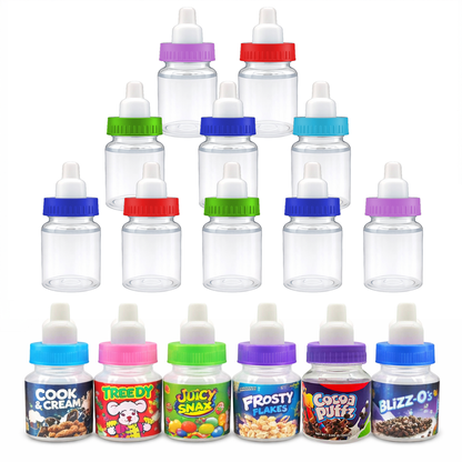 10 Pack 3.5g Baby Bottle Style Mini Storage Containers Mystery Bundle - Assorted Designs