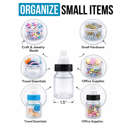 10 Pack 3.5g Baby Bottle Style Mini Storage Containers Mystery Bundle - Assorted Designs